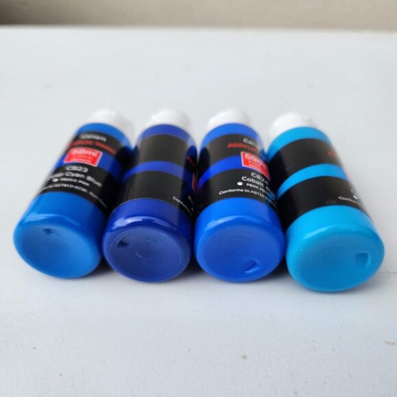 NEW 4 Caliart Acrylic Paint Set Blue Blues colors 59ml, 2oz each Art Craft Paint - Picture 5 of 8
